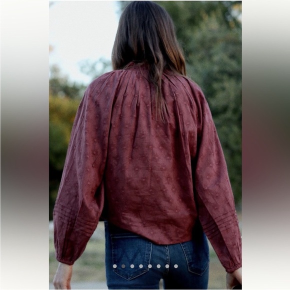 Cleobella Antonia Buttondown Top sz small brown - Picture 6 of 6